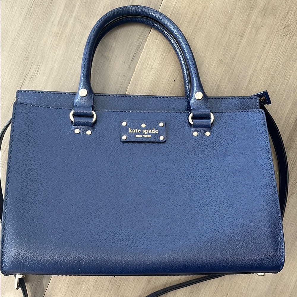 Kate Spade Navy Blue Leather Satchel